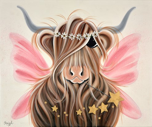 Daisy Flower Fairy by Jennifer Hogwood - Original Painting on Stretched Canvas